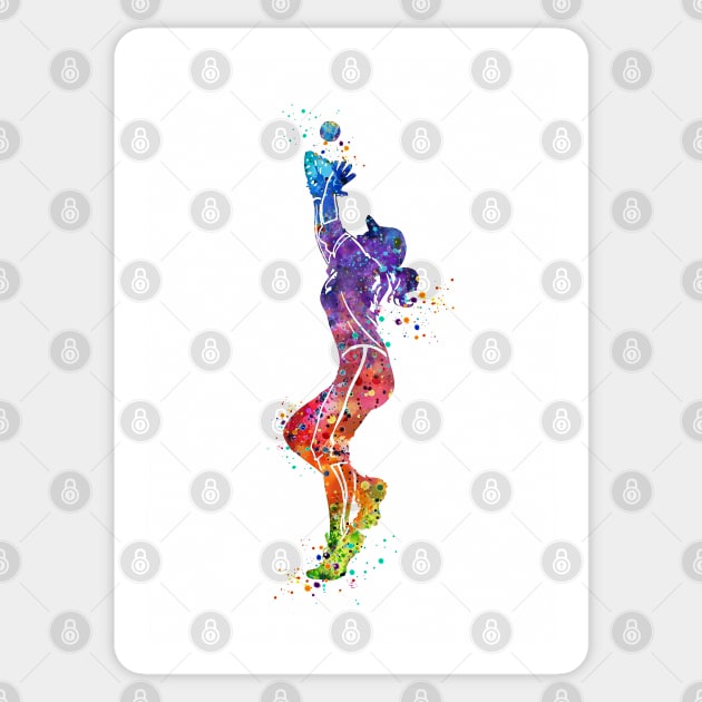 Girl Baseball Catcher Watercolor Sticker by LotusGifts